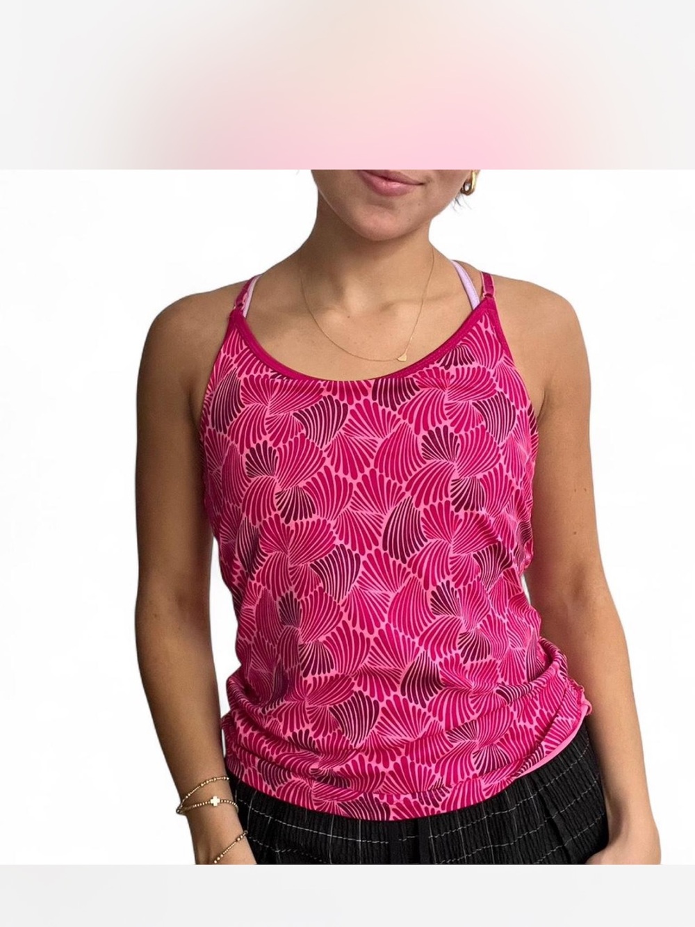 Champion Pink Abstract Print Tank Top